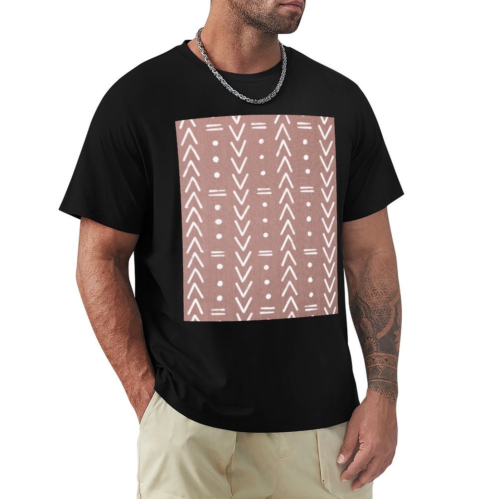 Mudcloth Print Top - تي شيرت رياضي خفيف الوزن للتدريب