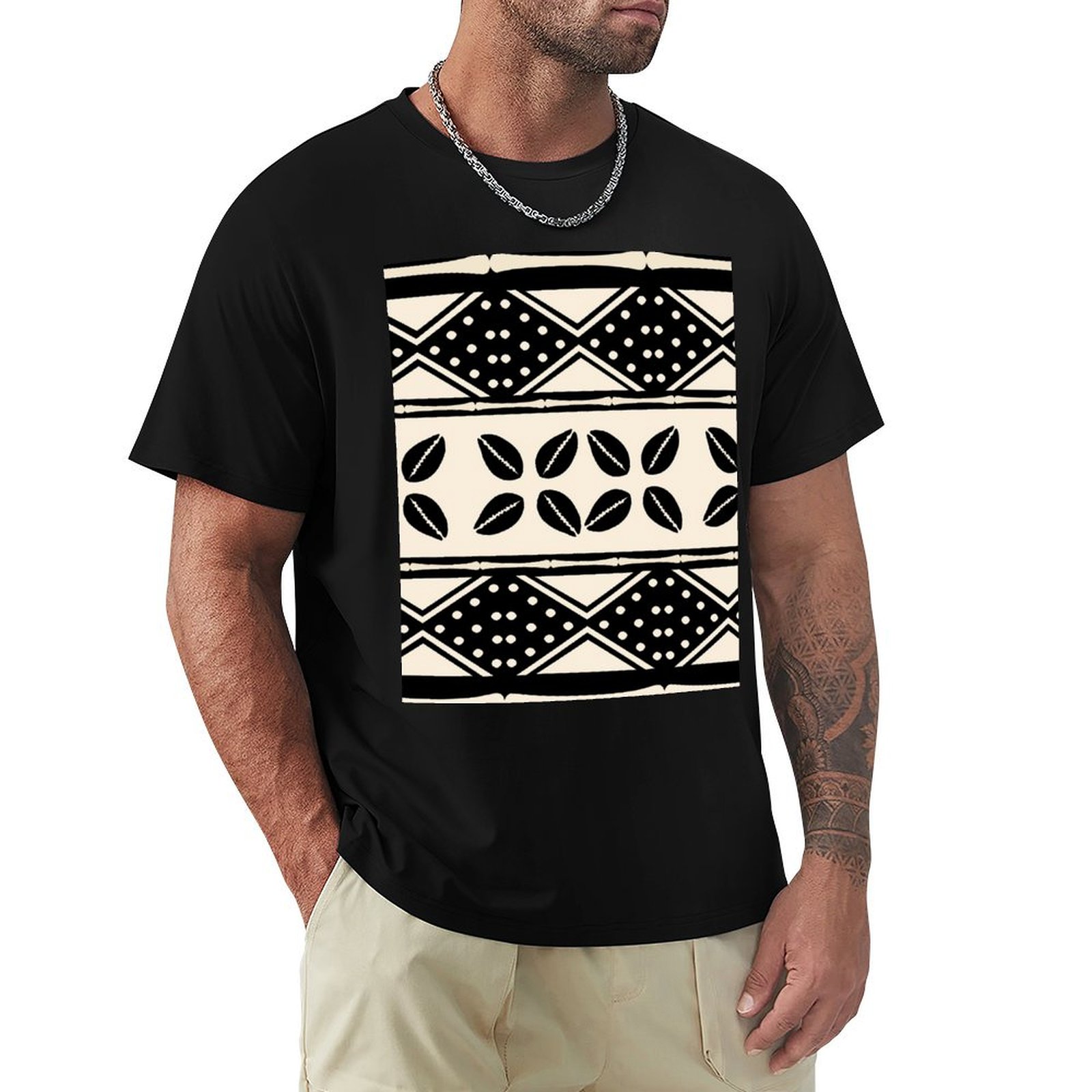 Mudcloth Print Top - تي شيرت بنمط قماش الطين الأفريقي