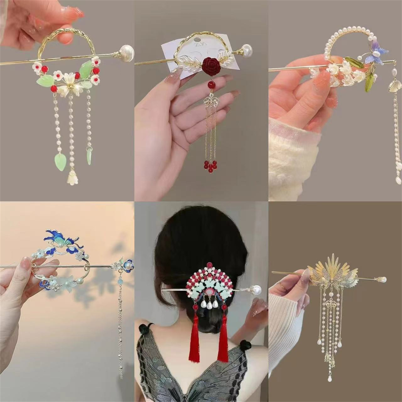 Go Ethnic Fashion - دبوس شعر بتصميم عرقي للنساء، دبوس