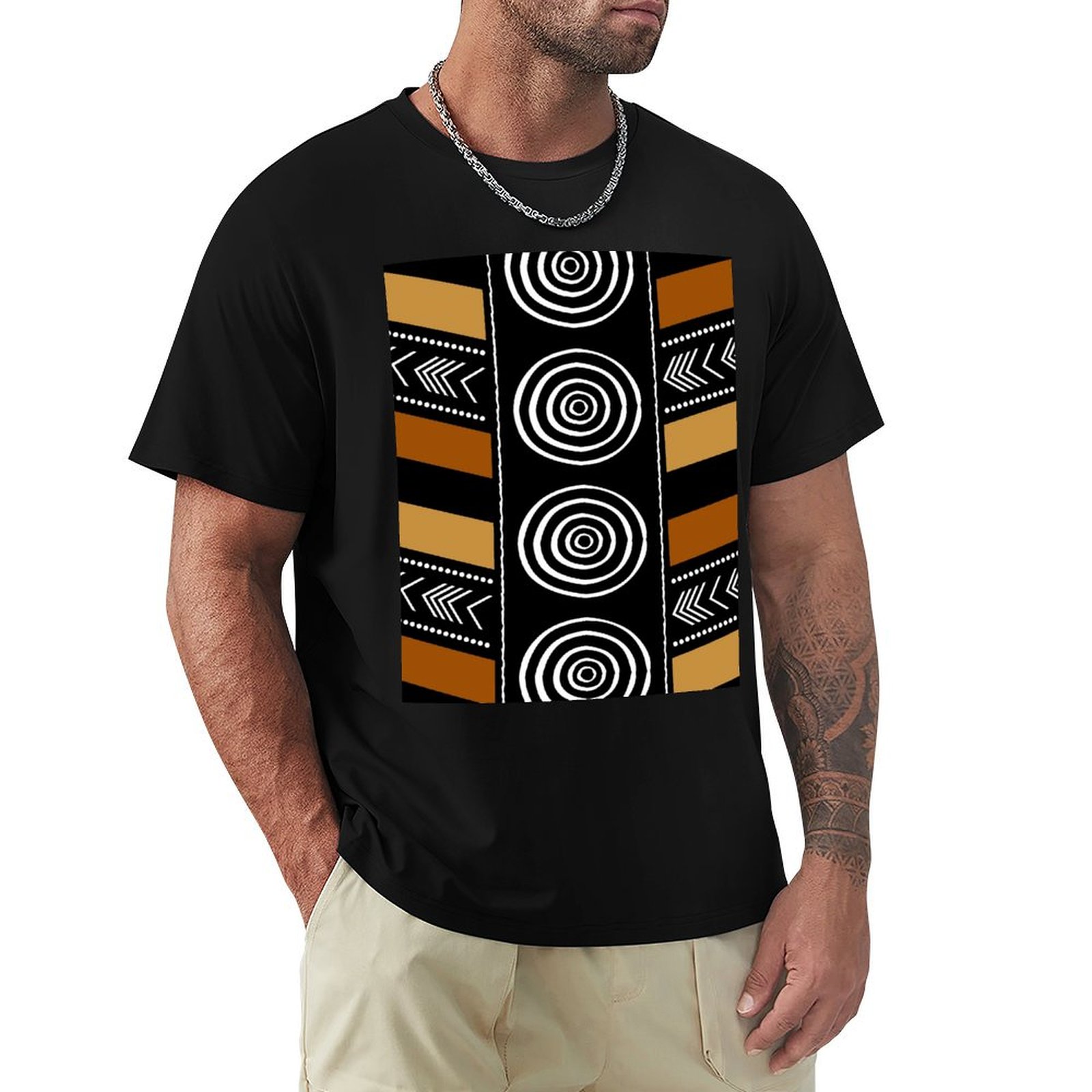 Mudcloth Print Top - تي شيرت بتصميم فني بسيط من