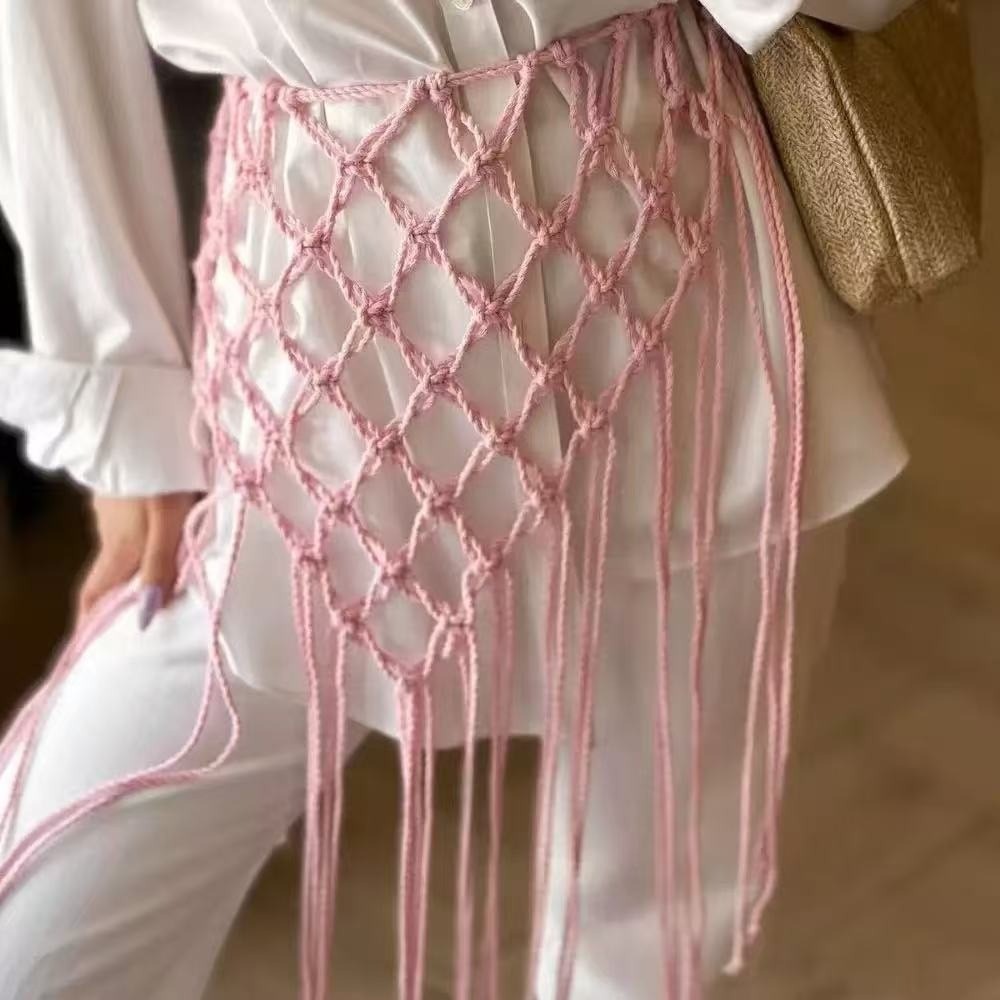 Ethnic Boho Fashion - حزام خصر بوهيمي أنيق مزين بشراشيب