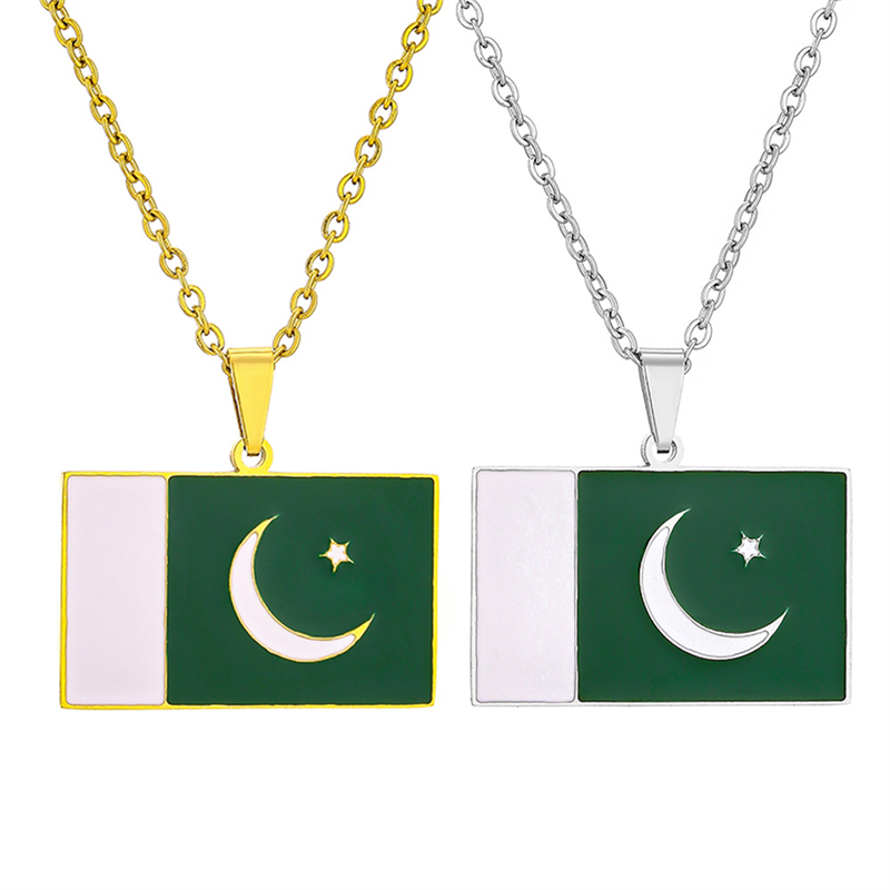 Ethnic Fashion Pakistan - باكستان العلم الوطني قلادة قلادة للنساء