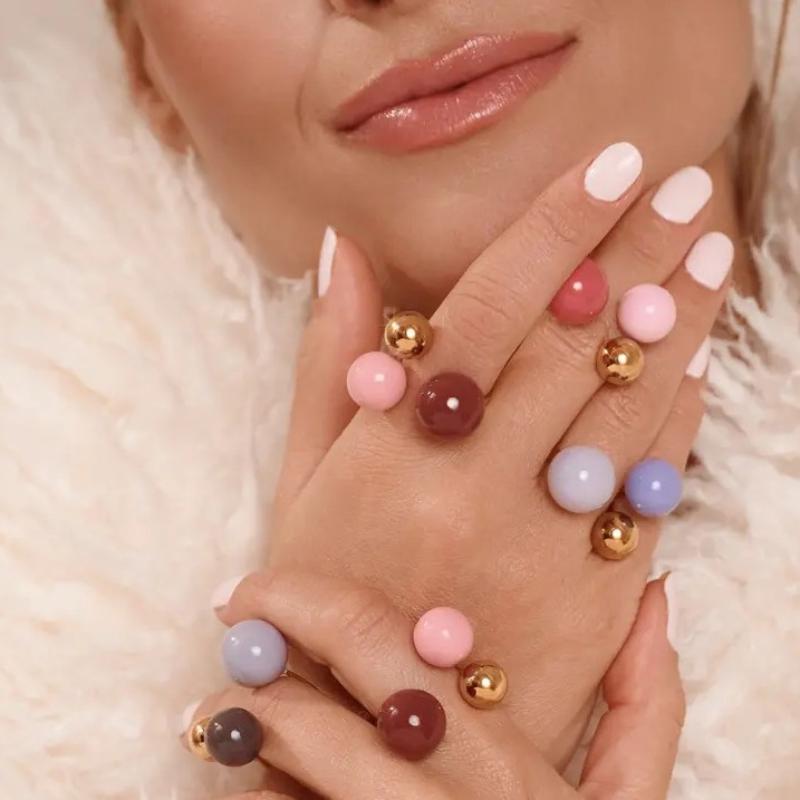 Ethnic Fashion Jewellery - خاتم مطلي بالمينا بألوان الحلوى على