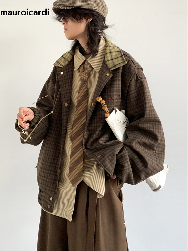 Haori Japanese Jacket - سترة Mauroicardi للربيع والخريف كبيرة الحجم