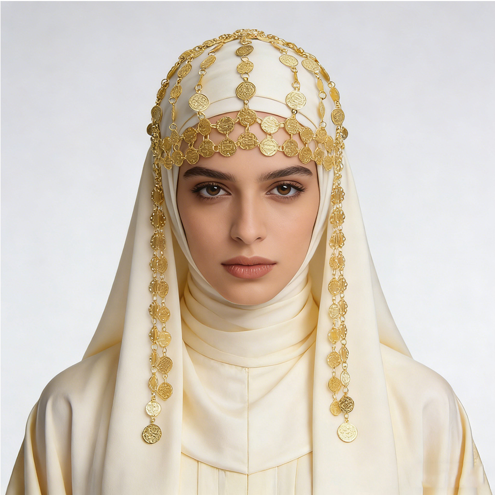 Ethnic Fashion Pakistan - مطلية بالذهب سبيكة عملة الجمال رئيس