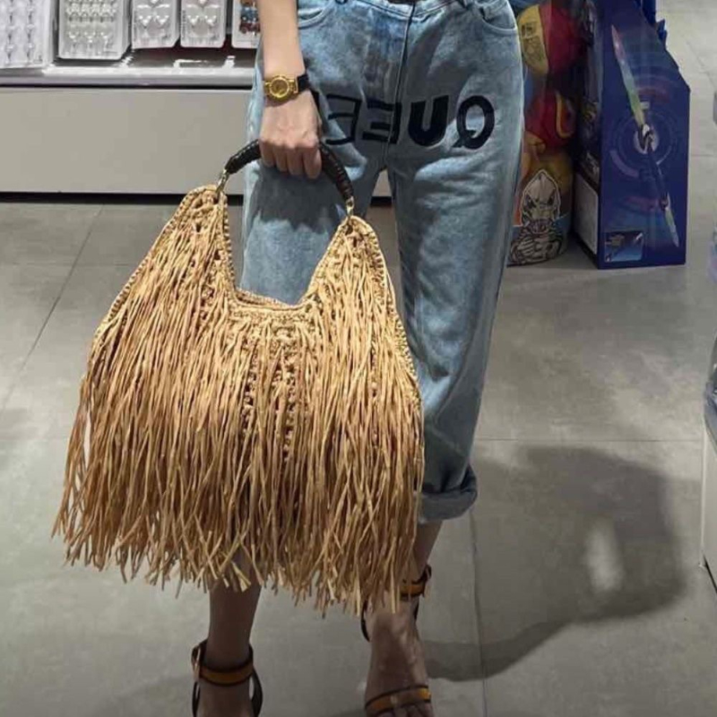 حقيبة يد بوهيمية من القش مع شر - مراجعة Ethnic Boho Fashion وسعره