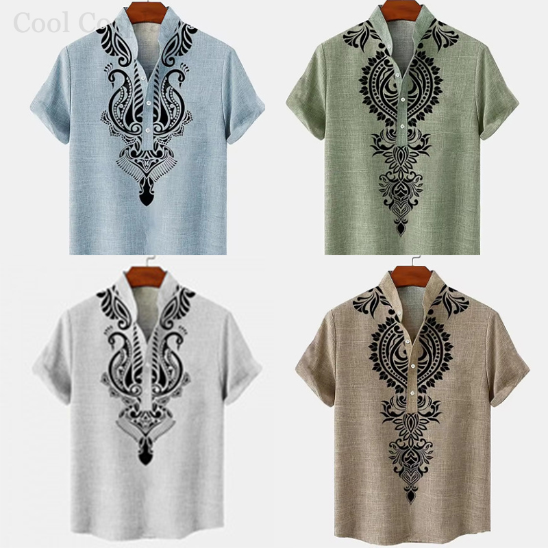قميص هينلي رجالي بتصميم عتيق،  - مراجعة Ethnic Fashion Style وسعره