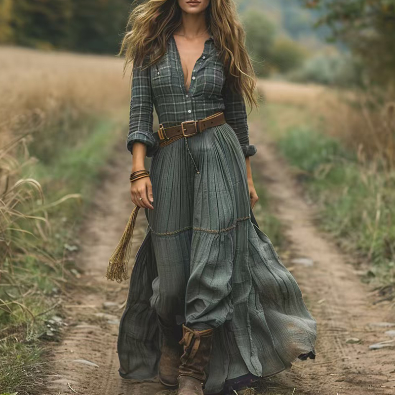 فستان عتيق بطبعة زهور على المو - مراجعة Ethnic Boho Fashion وسعره
