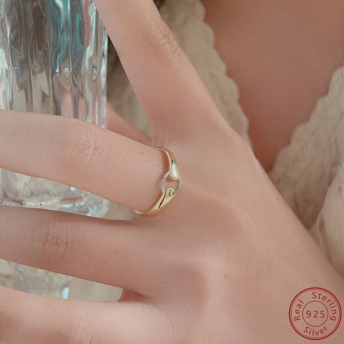 S925 خاتم فضة ذهبي للنساء ، خا - مراجعة Ethnic Fashion Designer وسعره