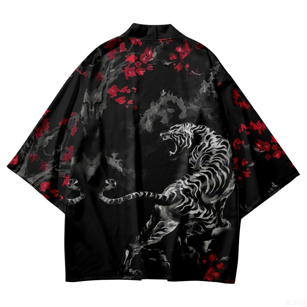 سترة كيمونو سوداء بياقة مفتوحة - مراجعة Haori Japanese Jacket وسعره