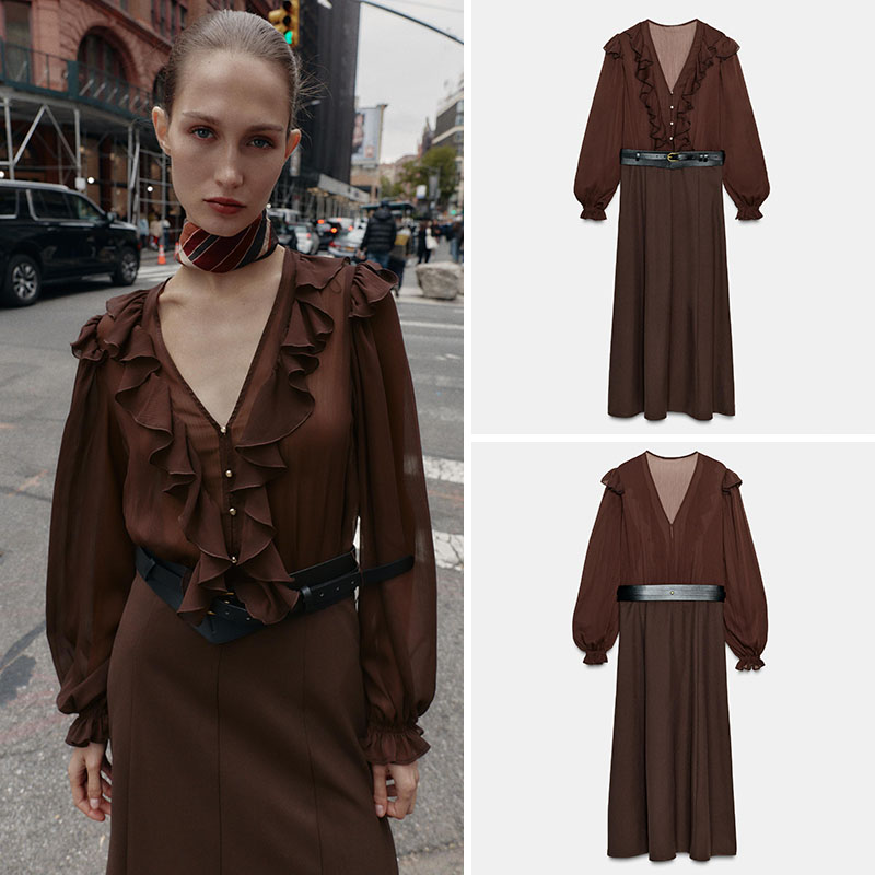 فستان ميدي أنيق بياقة على شكل  - مراجعة Ethnic Wear In Fashion وسعره