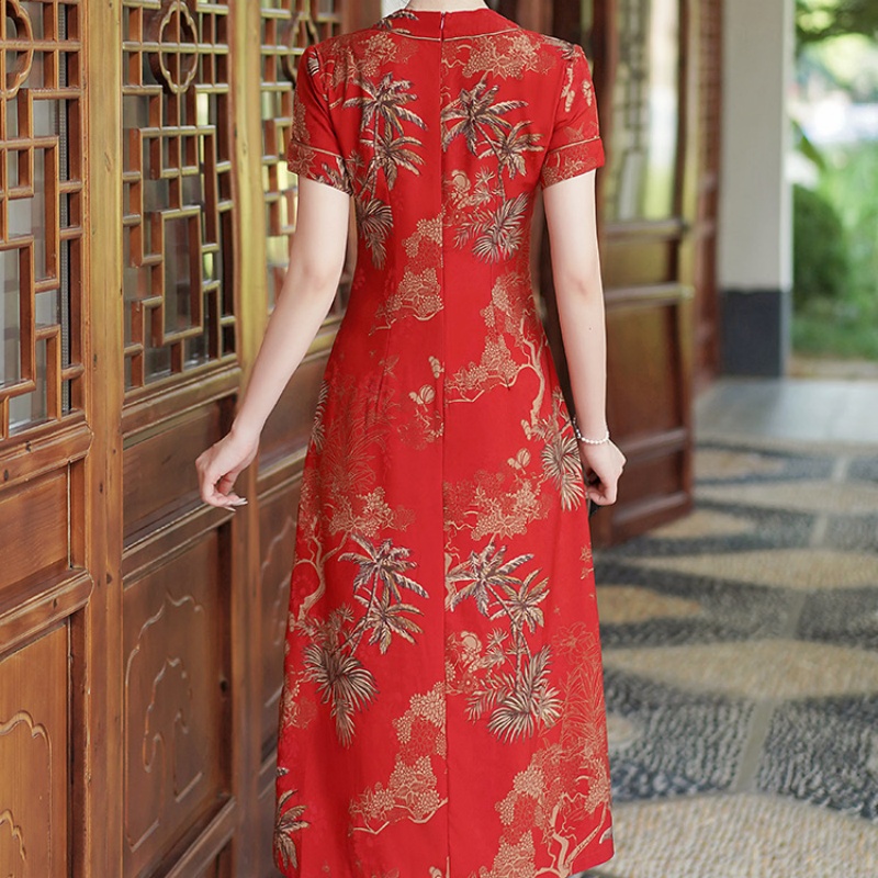 فيتنام Aodai شيونغسام خمر زهرة - مراجعة Ao Dai Vietnam Dress وسعره