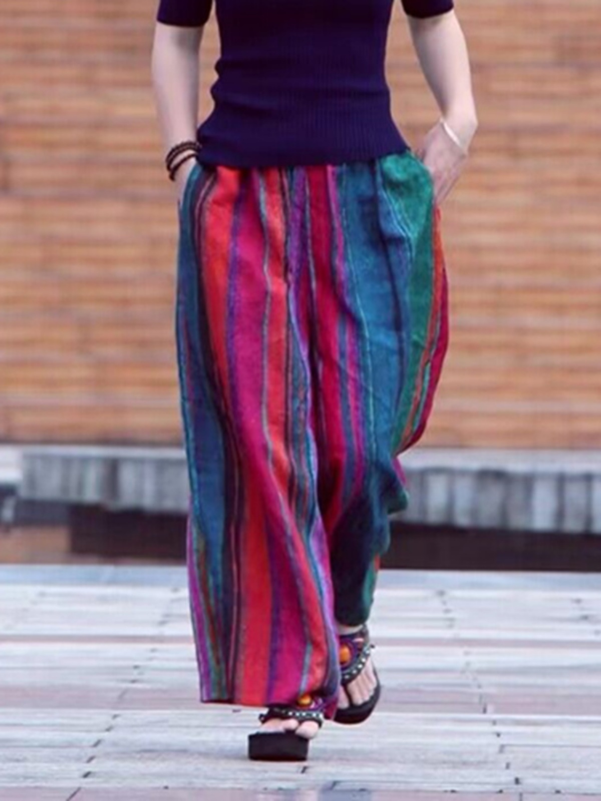 بنطلون نسائي صيفي واسع الساق ب - مراجعة Ethnic Fashion Style وسعره