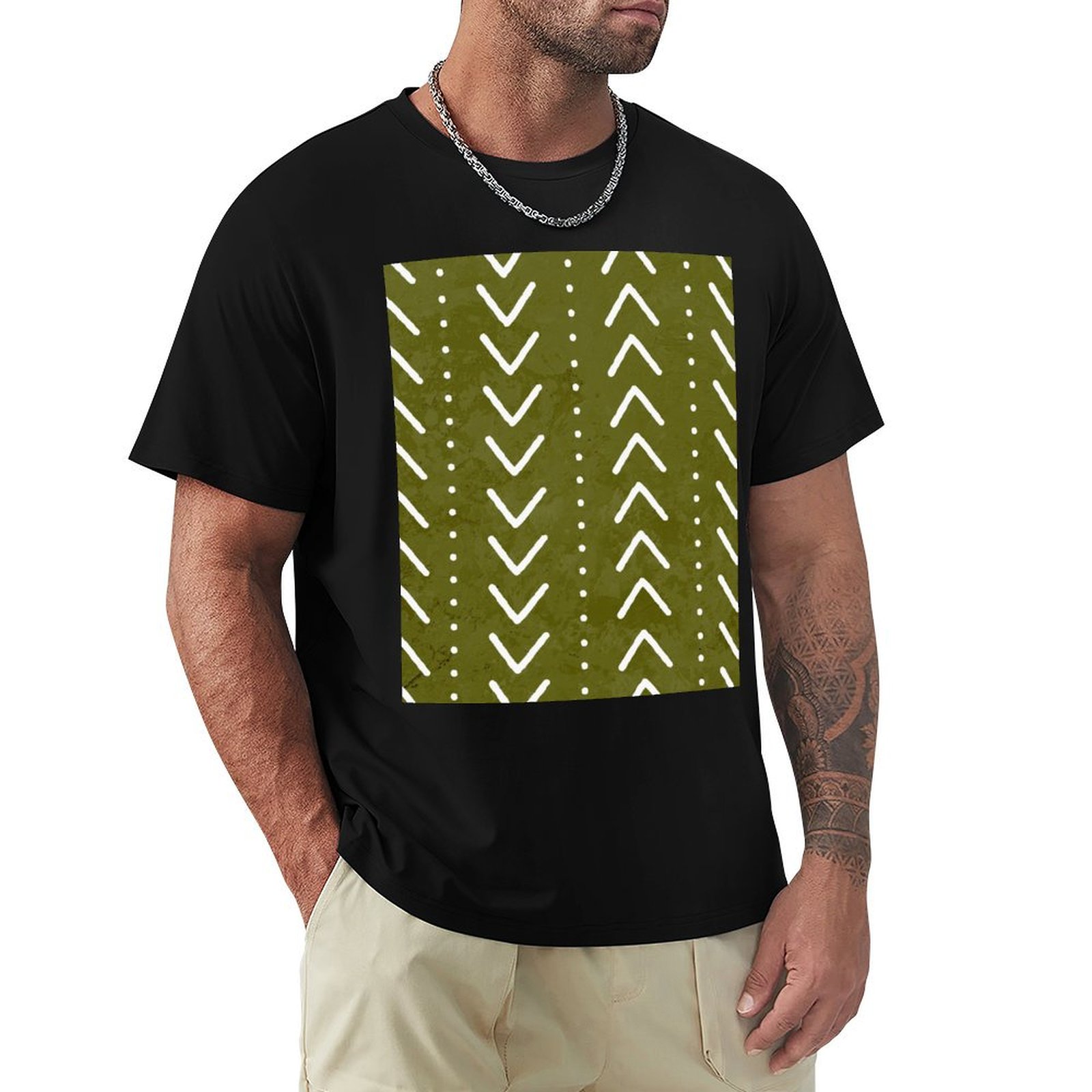 تي شيرت بنمط سهمي من القماش ال - مراجعة Mudcloth Print Top وسعره