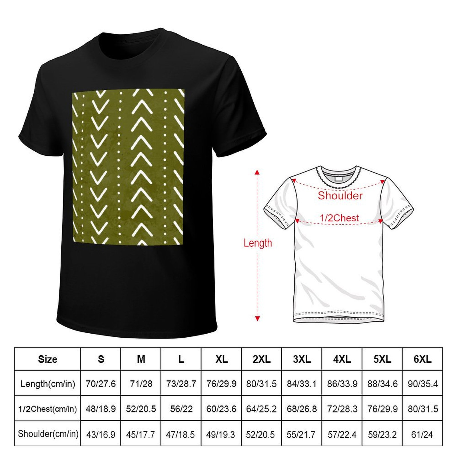تي شيرت بنمط سهمي من القماش ال - مراجعة Mudcloth Print Top وسعره