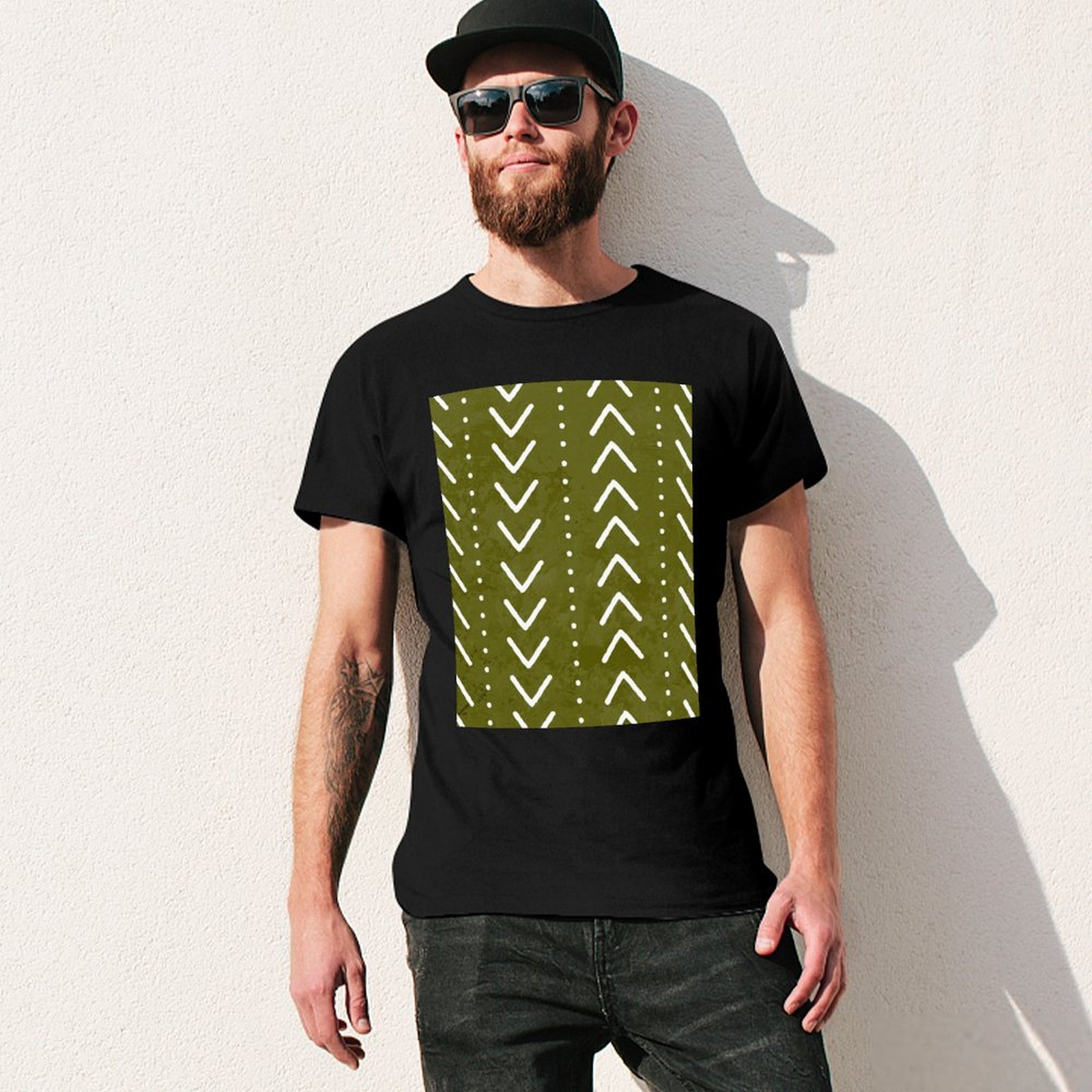 تي شيرت بنمط سهمي من القماش ال - مراجعة Mudcloth Print Top وسعره