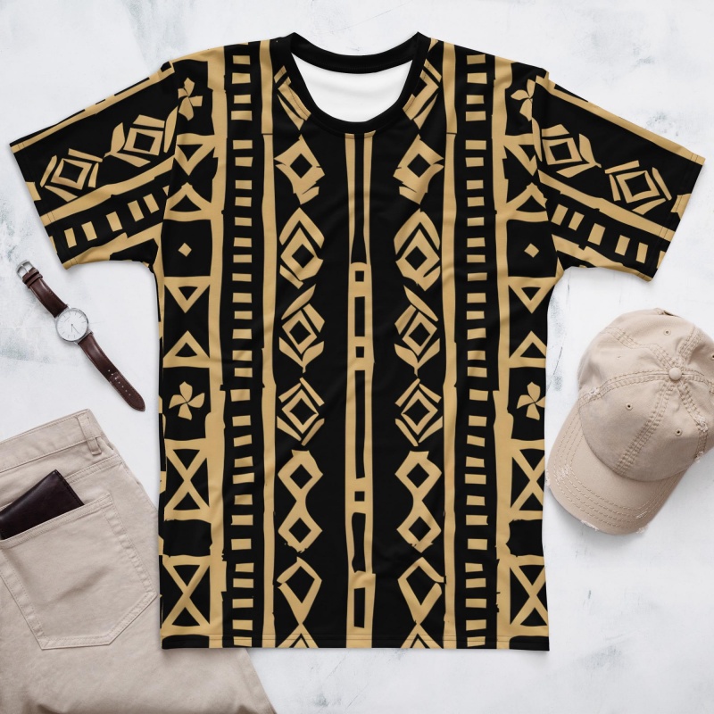 تي شيرت رجالي بنمط القماش الأف - مراجعة Mudcloth Print Top وسعره